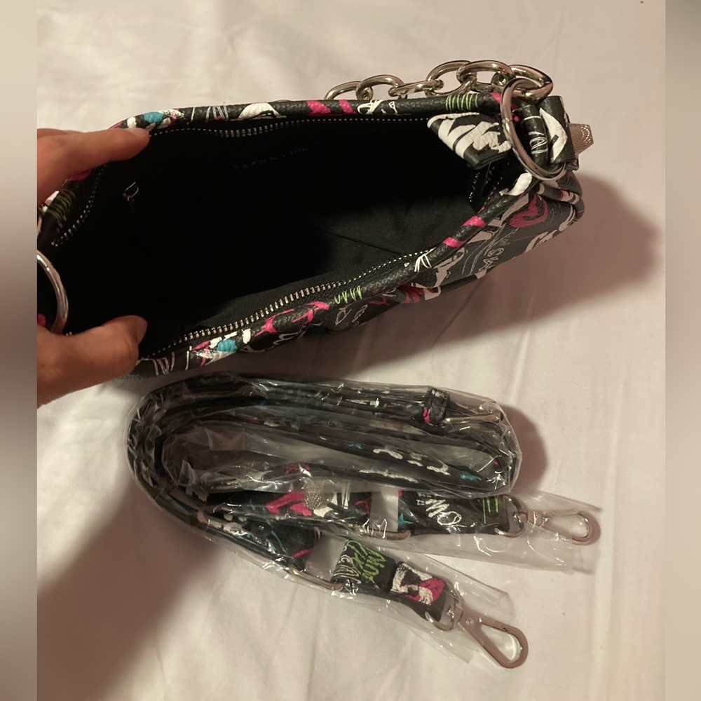Cute Multi Colored Mini Bag with Silver Chain